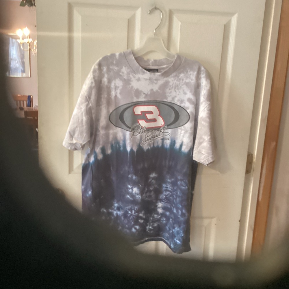 Vtg Dale Earnhardt Sr Chase Authentics #3 Tie Dye Racing Shirt Mens XL Blue Grey